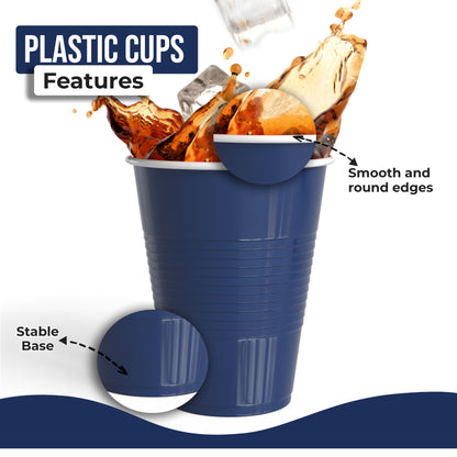 18 oz Navy Plastic Cups - 50 Ct.