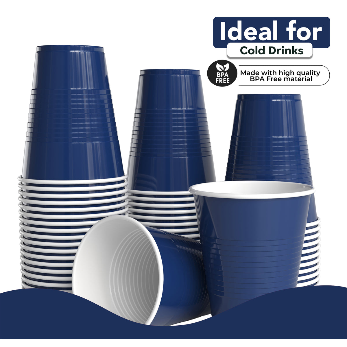 18 oz Navy Plastic Cups - 50 Ct.
