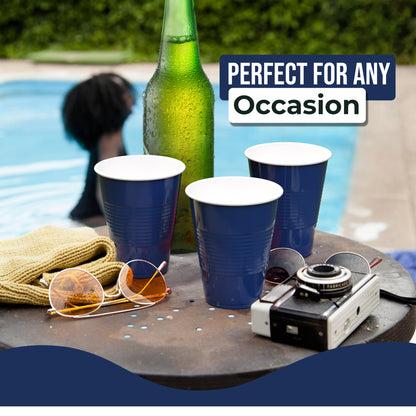 18 oz Navy Plastic Cups - 50 Ct.