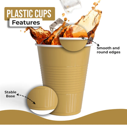18 Oz. Gold Plastic Cups - 50 Ct.