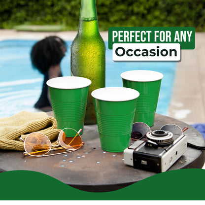 18 Oz. Emerald Green Plastic Cups - 50 Ct.