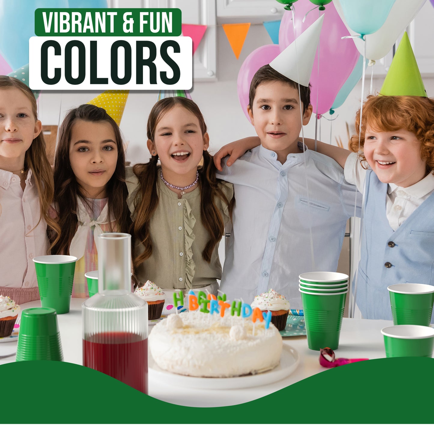 18 Oz. Emerald Green Plastic Cups - 50 Ct.