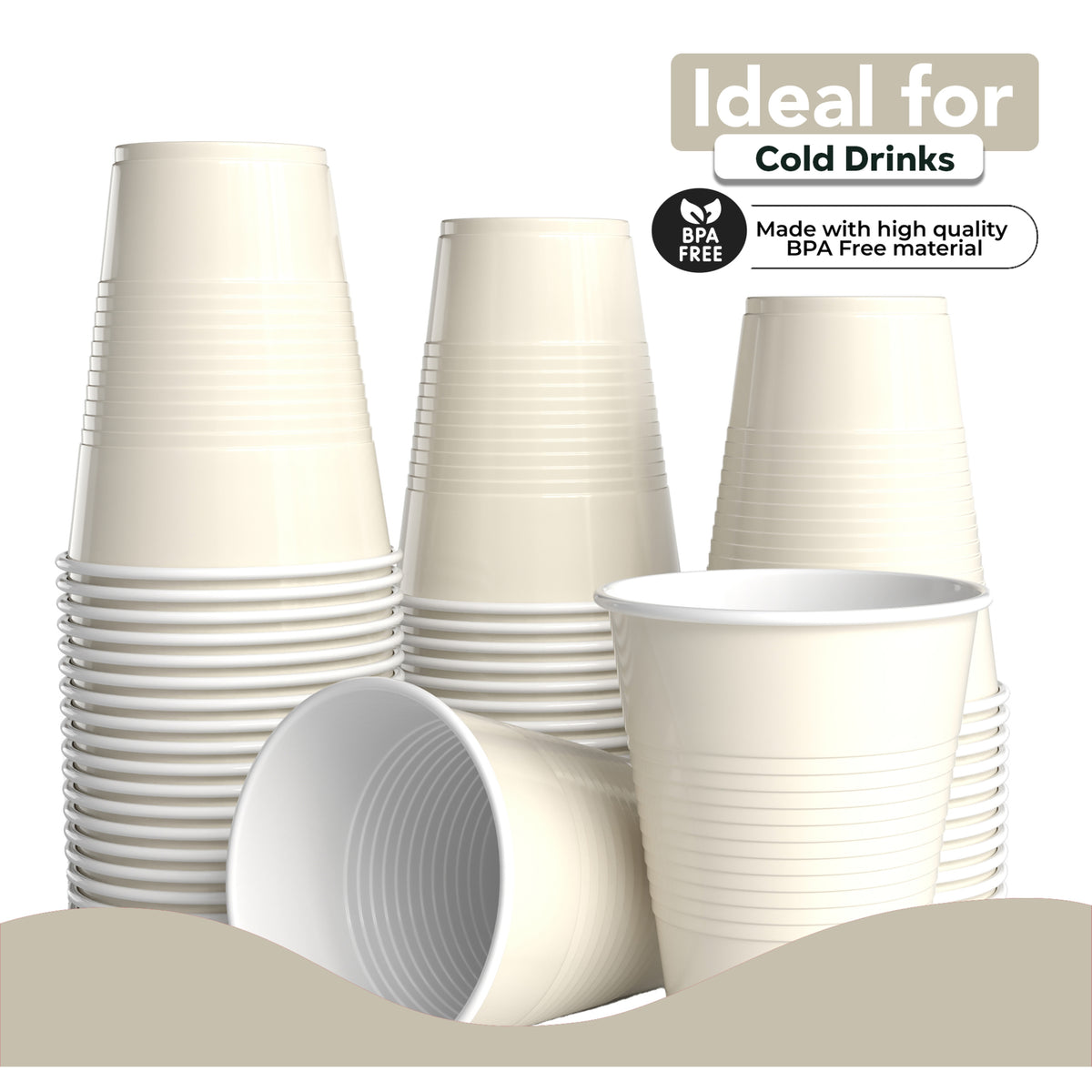 18 Oz. Ivory Plastic Cups - 50 Ct.
