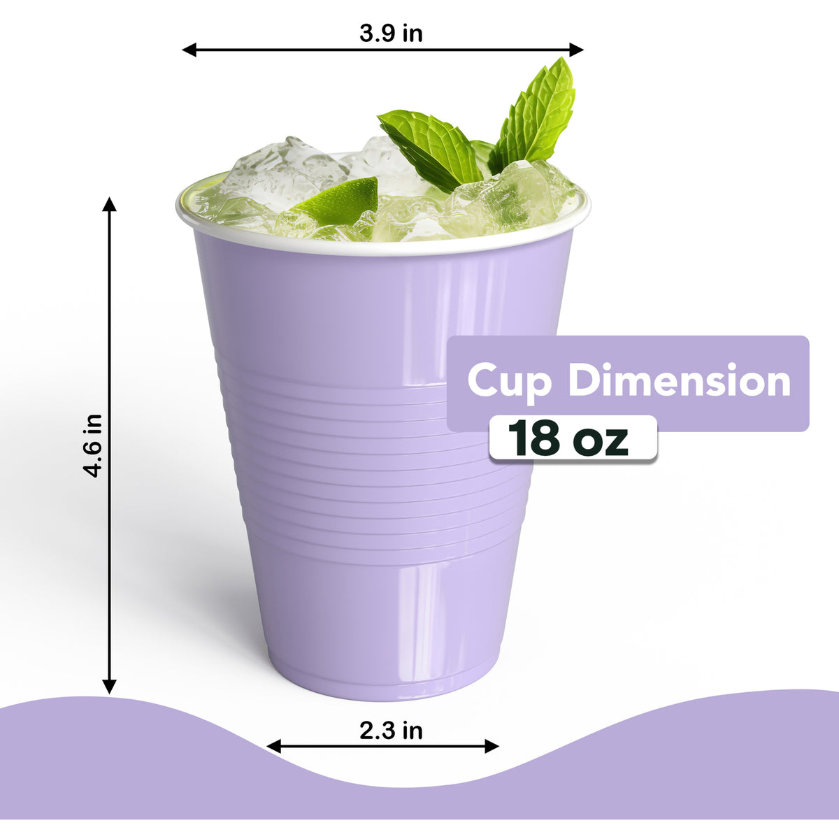 18 Oz. Lavender Plastic Cups - 50 Ct.