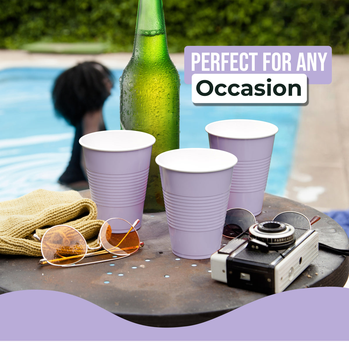 18 Oz. Lavender Plastic Cups - 50 Ct.