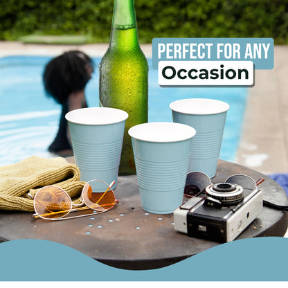 18 Oz. Light Blue Plastic Cups - 50 Ct.