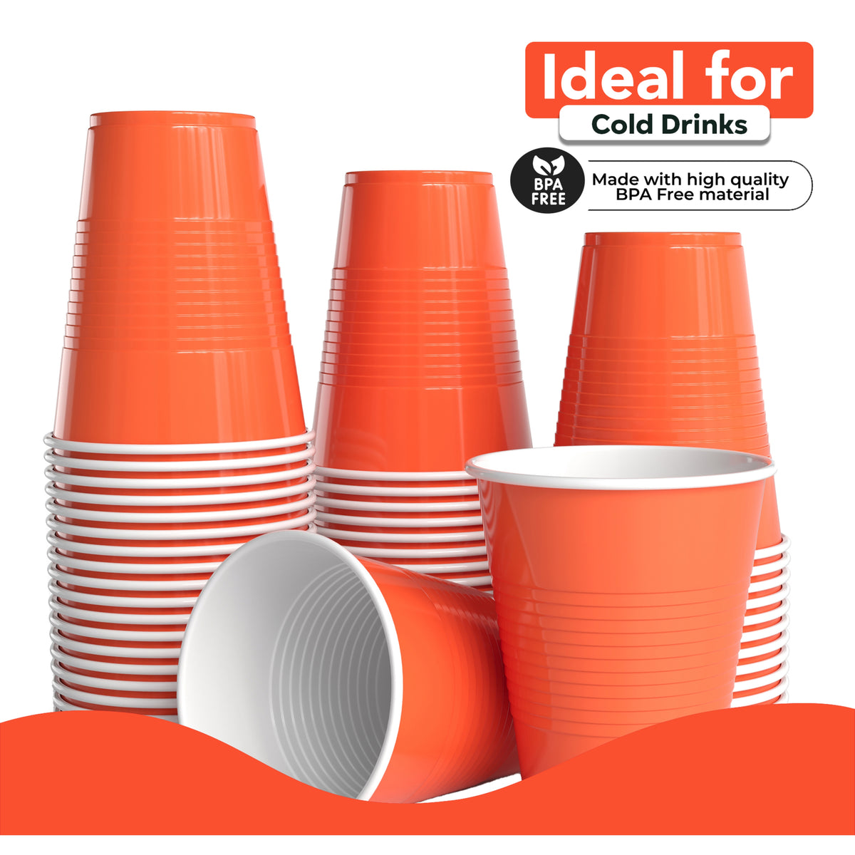 18 Oz. Orange Plastic Cups - 50 Ct.