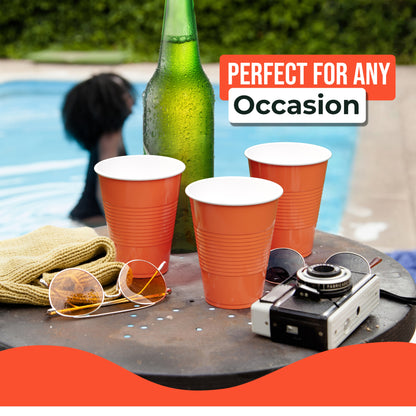 18 Oz. Orange Plastic Cups - 50 Ct.