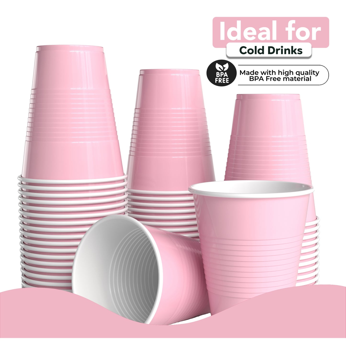 18 Oz. Pink Plastic Cups - 50 Ct.