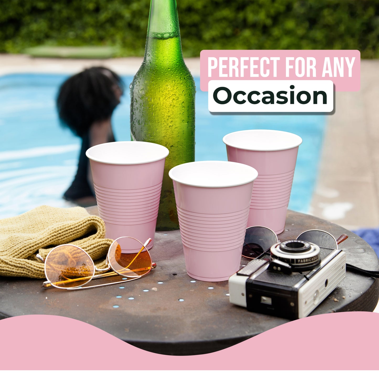 18 Oz. Pink Plastic Cups - 50 Ct.