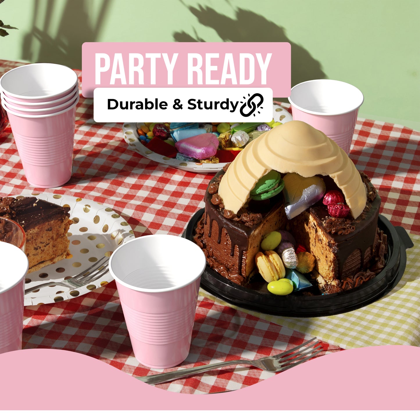 18 Oz. Pink Plastic Cups - 50 Ct.