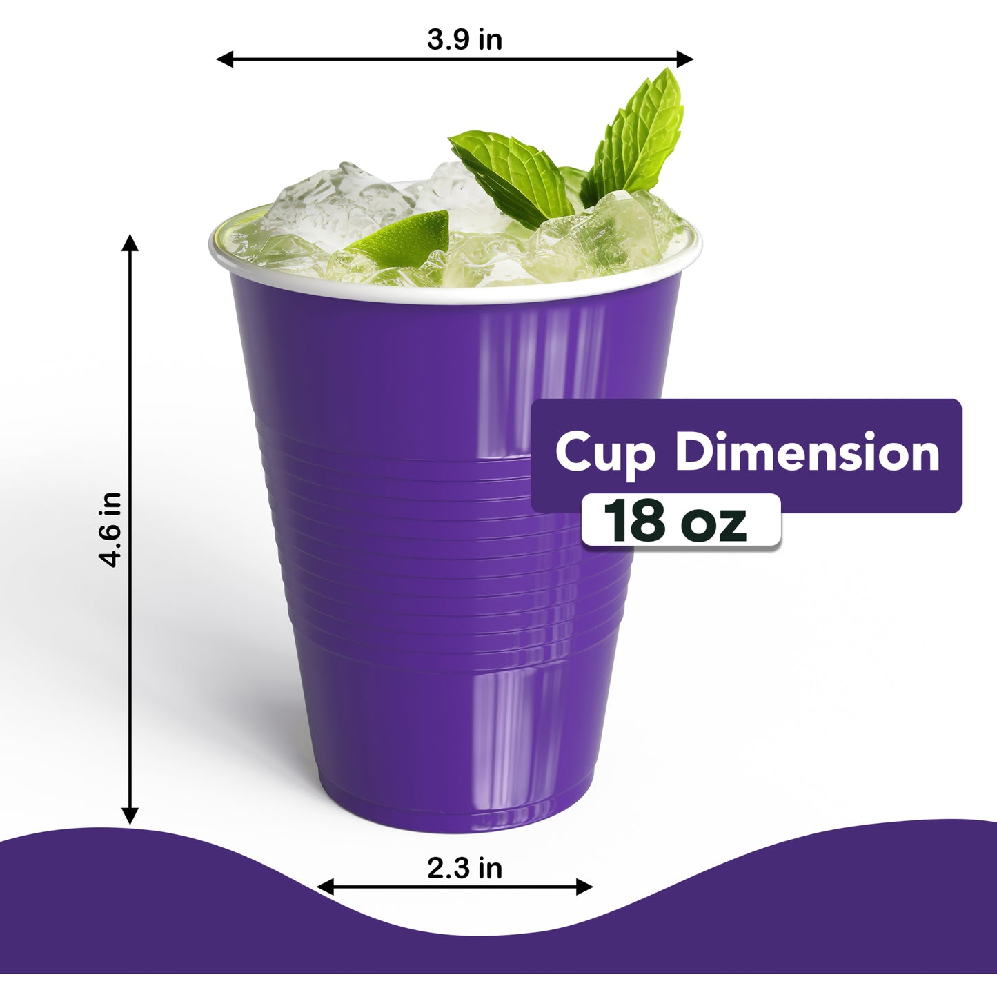 18 Oz. Purple Plastic Cups - 50 Ct.