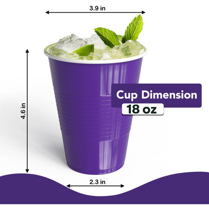 18 Oz. Purple Plastic Cups - 50 Ct.