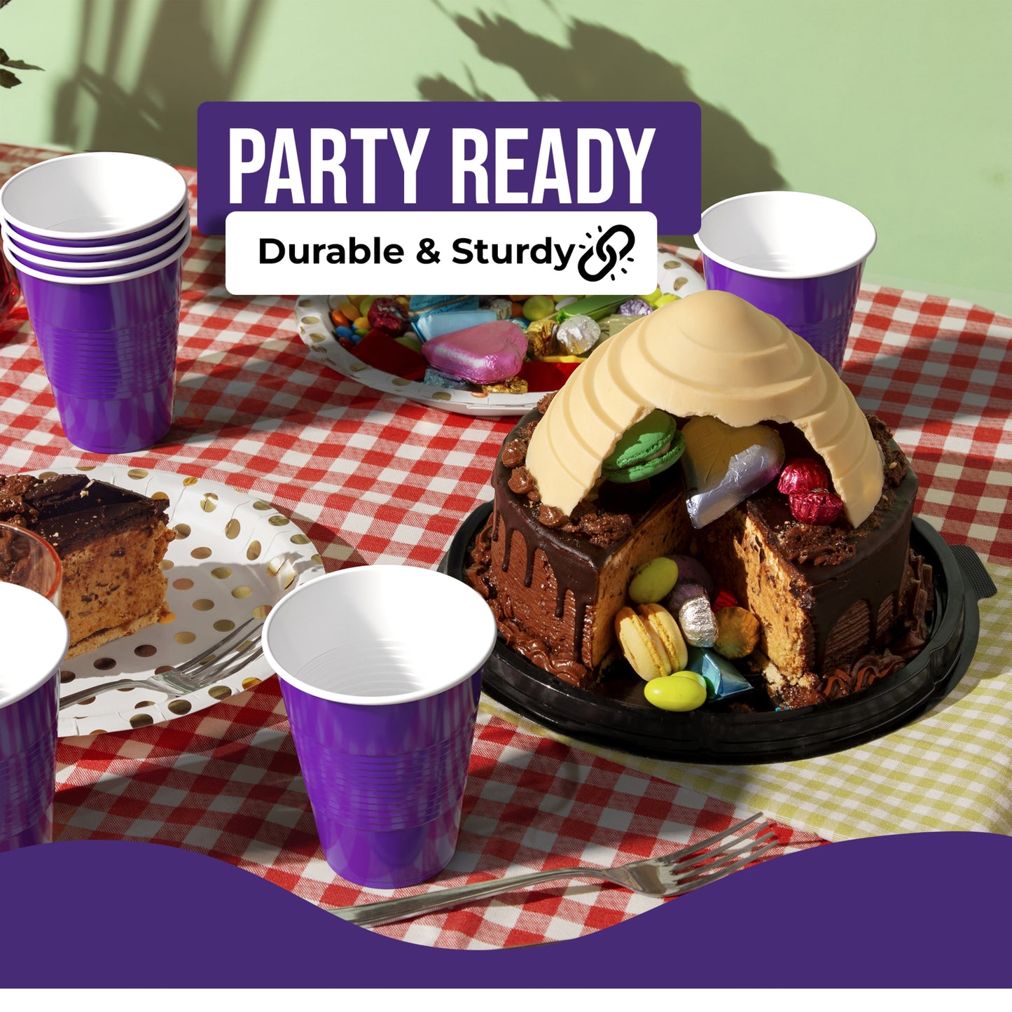18 Oz. Purple Plastic Cups - 50 Ct.