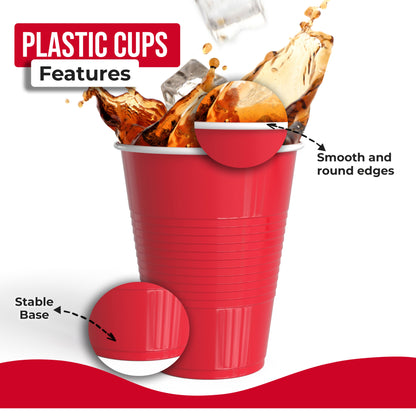 18 Oz. Red Plastic Cups - 50 Ct.