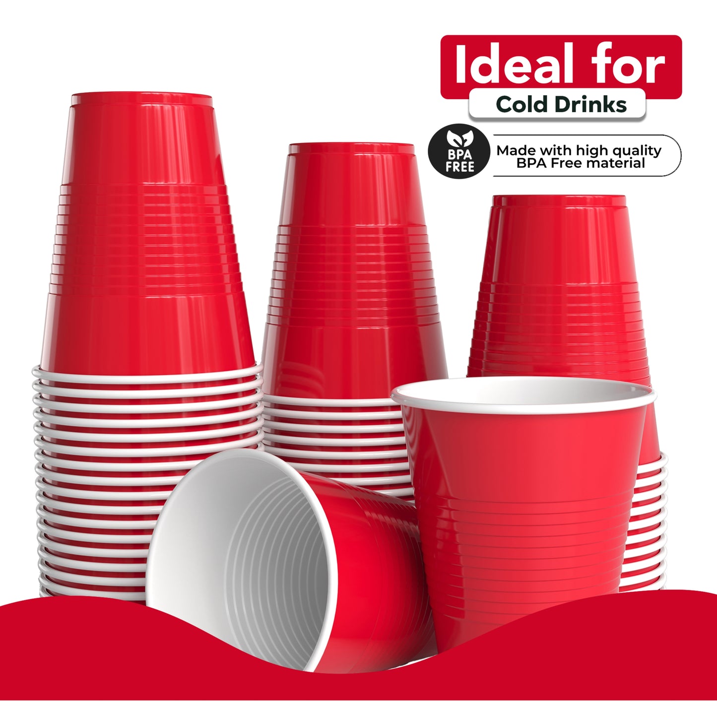 18 Oz. Red Plastic Cups - 50 Ct.