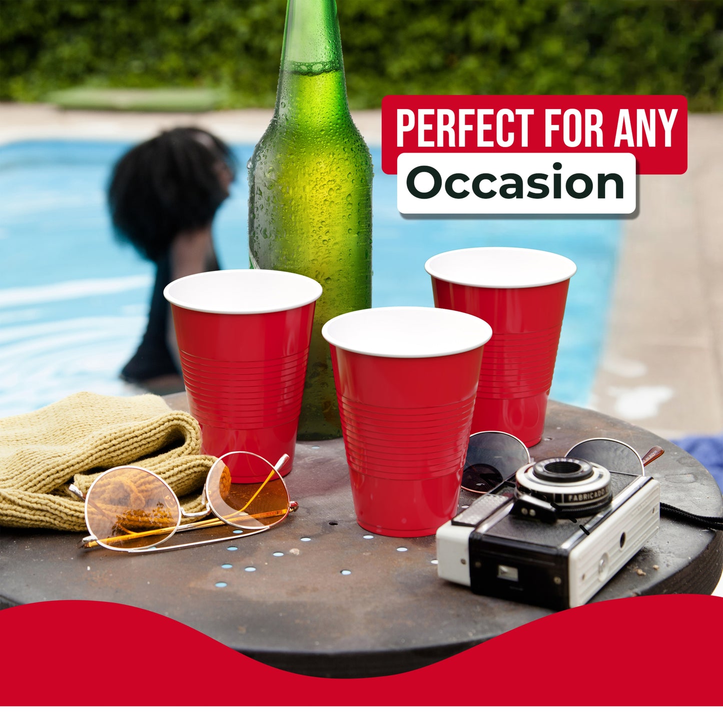 18 Oz. Red Plastic Cups - 50 Ct.