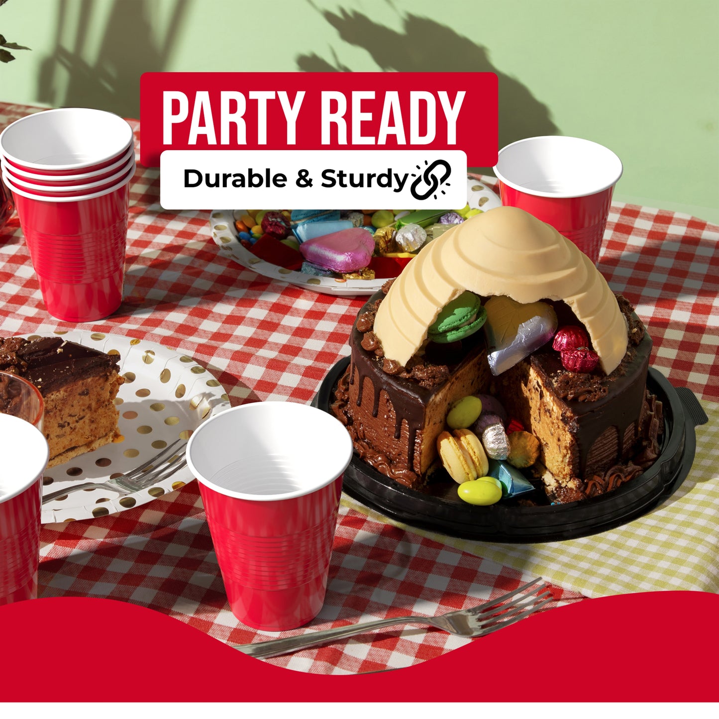 18 Oz. Red Plastic Cups - 50 Ct.