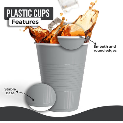 18 Oz. Silver Plastic Cups - 50 Ct.