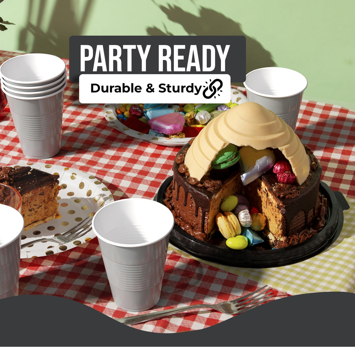 18 Oz. Silver Plastic Cups - 50 Ct.