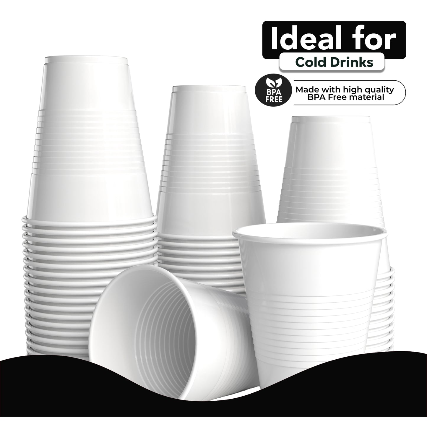 18 Oz. White Plastic Cups - 50 Ct.