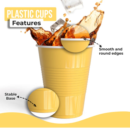18 Oz. Yellow Plastic Cups - 50 Ct.