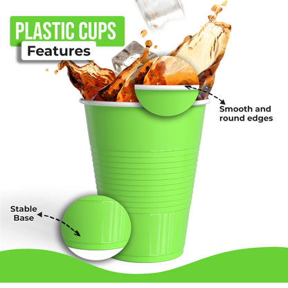 18 Oz. Lime Green Plastic Cups - 50 Ct.
