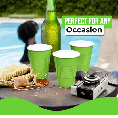 18 Oz. Lime Green Plastic Cups - 50 Ct.