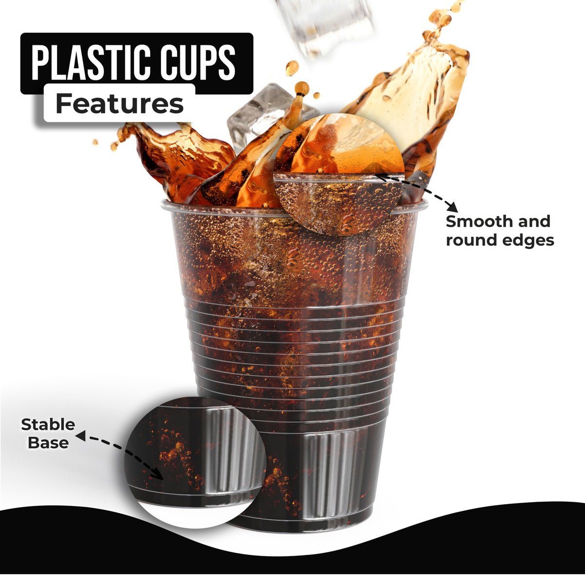 18 Oz. Clear Plastic Cups - 50 Ct.