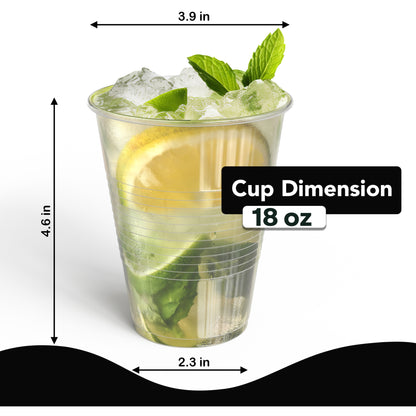 18 Oz. Clear Plastic Cups - 50 Ct.
