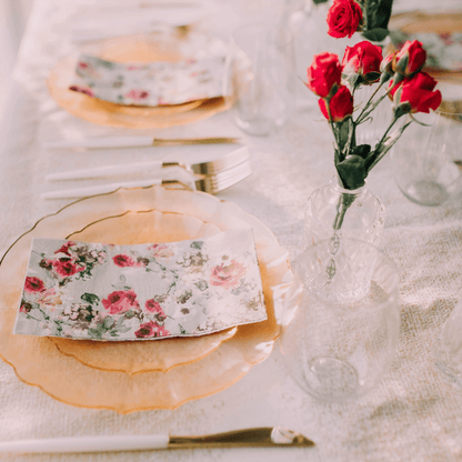 9" Rosè/Gold Petal Plates 20 Ct.
