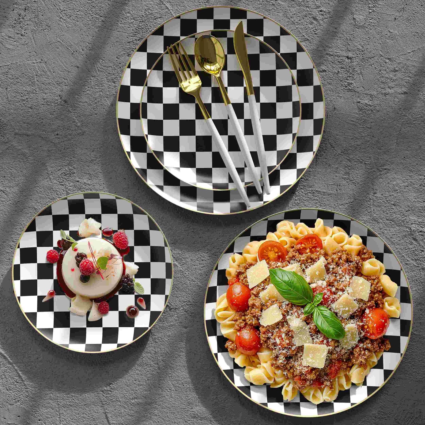 8 In. Earthtrends Checkered Design Plates | 20 Count