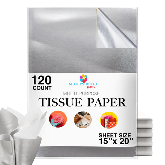 Silver Tissue Paper 15"" x 20"" | 120 Sheets