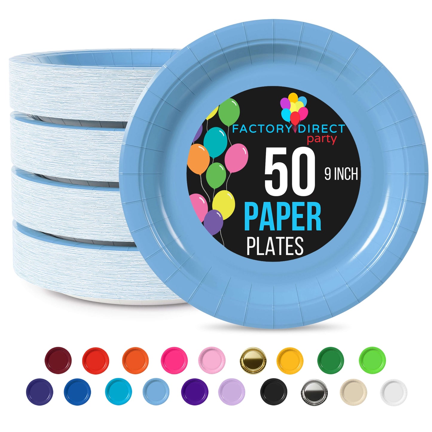 9 In. Light Blue Paper Plates | Case of 1000