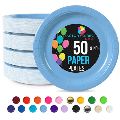 9 In. Light Blue Paper Plates | Case of 1000