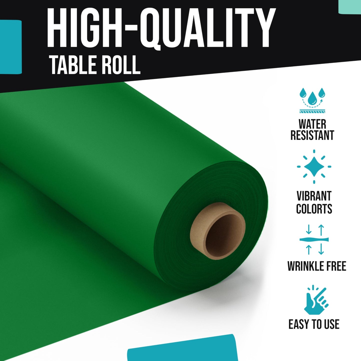 40 In. x 100 Ft. Emerald Green Table Roll | Case of 6