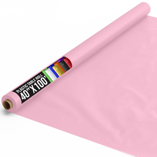 40 In. x 100 Ft. Pink Table Roll | Case of 6