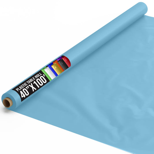 40 In. x 100 Ft. Sky Blue Table Roll | Case of 6