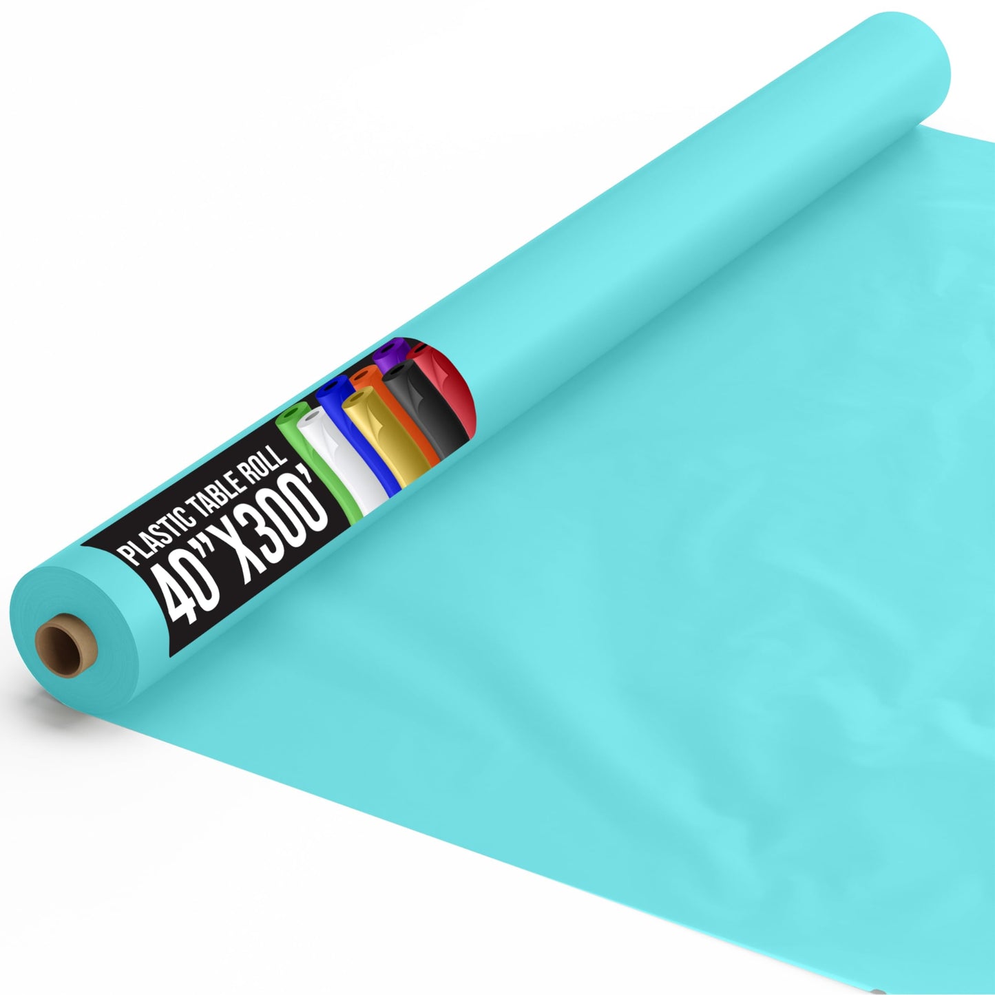 40 In. x 300 Ft. Premium Aqua Blue Table Roll | Case of 4