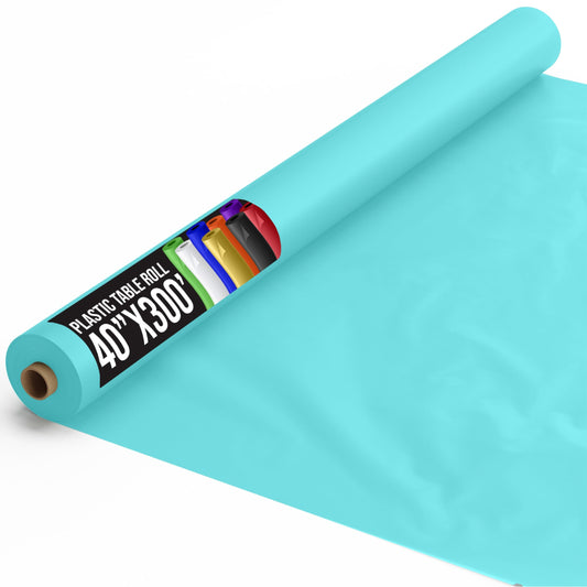 40 In. x 300 Ft. Premium Aqua Blue Table Roll | Case of 4