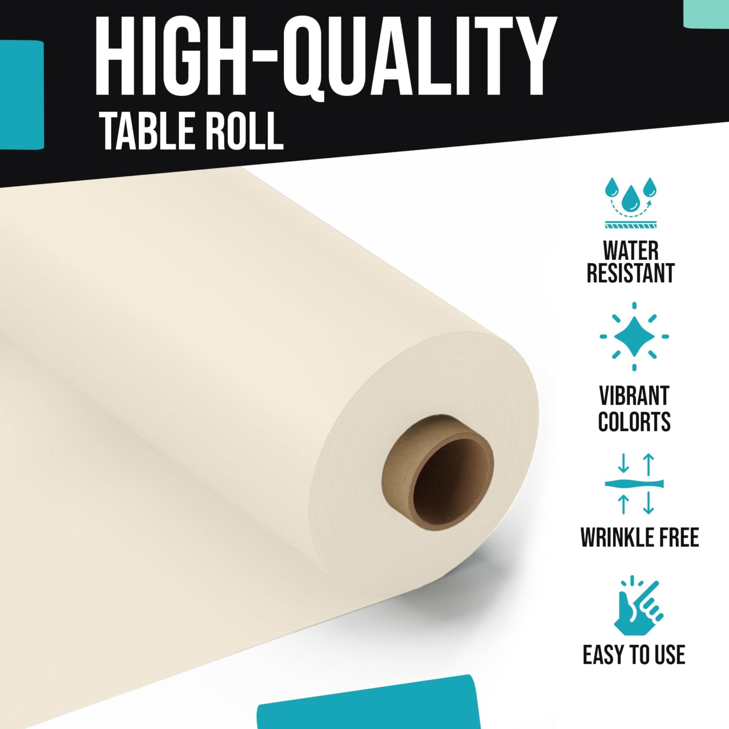 40 In. x 300 Ft. Premium Ivory Table Roll | Case of 4