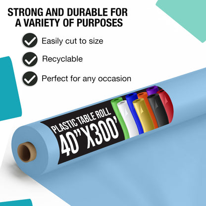 40 In. x 300 Ft. Premium Light Blue Table Roll | Case of 4