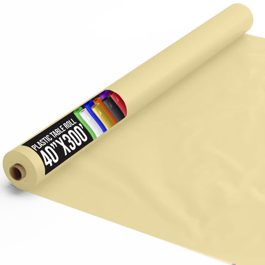 40 In. x 300 Ft. Premium Light Yellow Table Roll | Case of 4