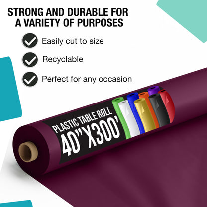 40 In. x 300 Ft. Premium Plum Table Roll | Case of 4