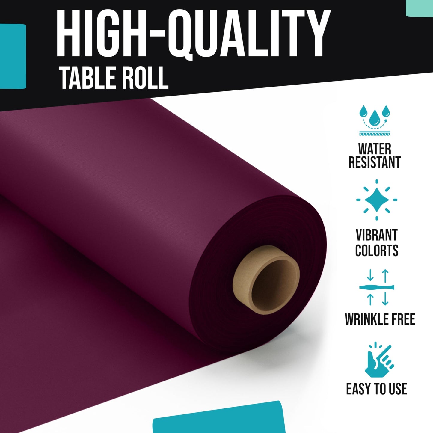 40 In. x 300 Ft. Premium Plum Table Roll | Case of 4