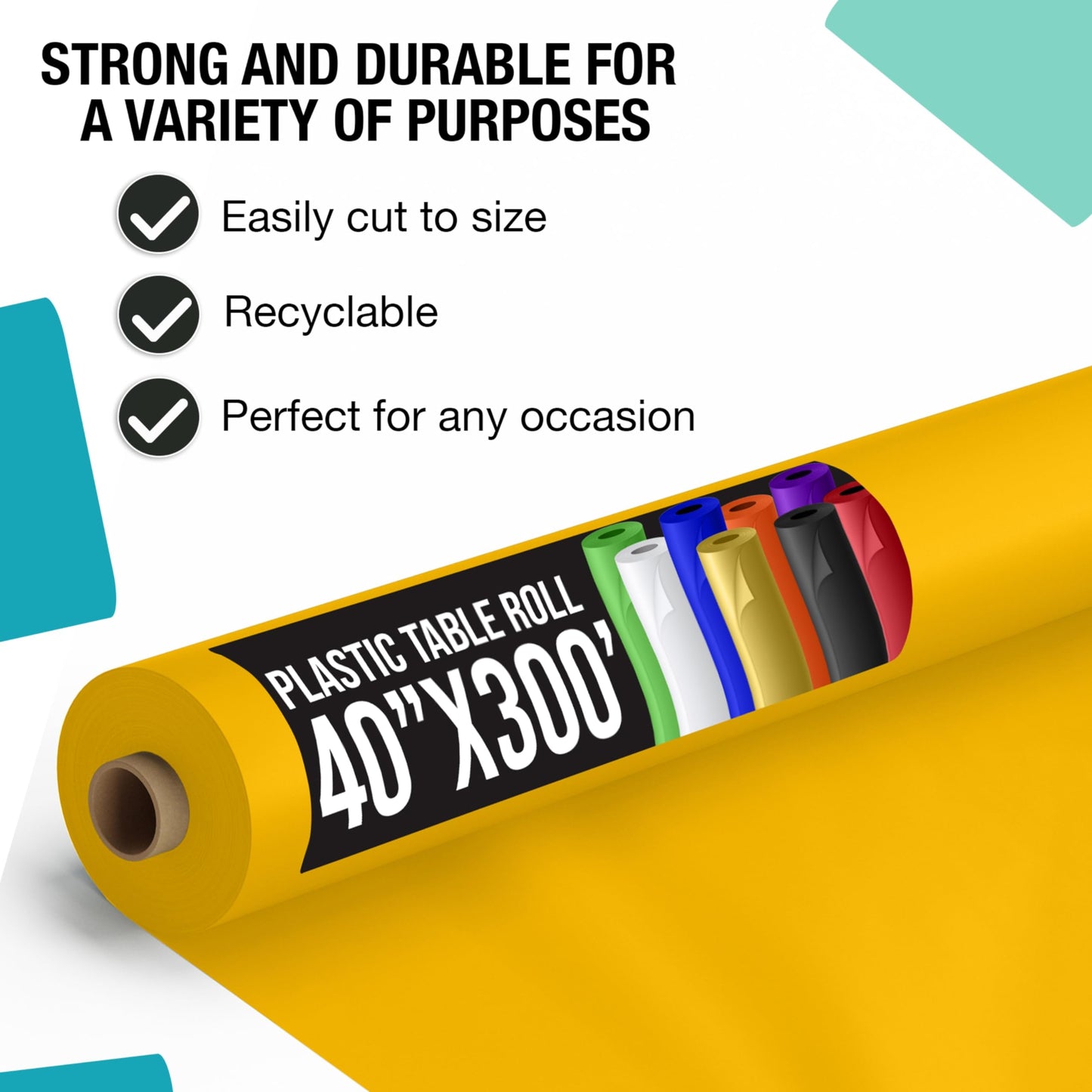 40 In. x 300 Ft. Premium Yellow Table Roll | Case of 4