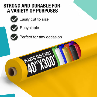 40 In. x 300 Ft. Premium Yellow Table Roll | Case of 4