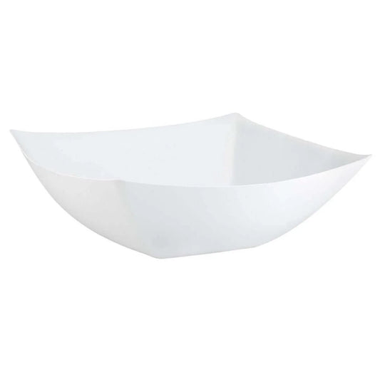 128 Oz. | White Square Plastic Serving Bowl | 24 Count