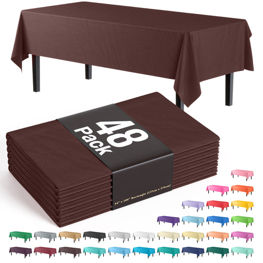 Brown Plastic Table Cover | Case of 48