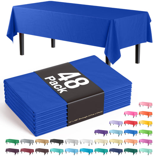 Dark Blue Plastic Table Cover | Case of 48